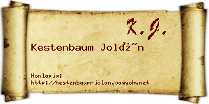 Kestenbaum Jolán névjegykártya